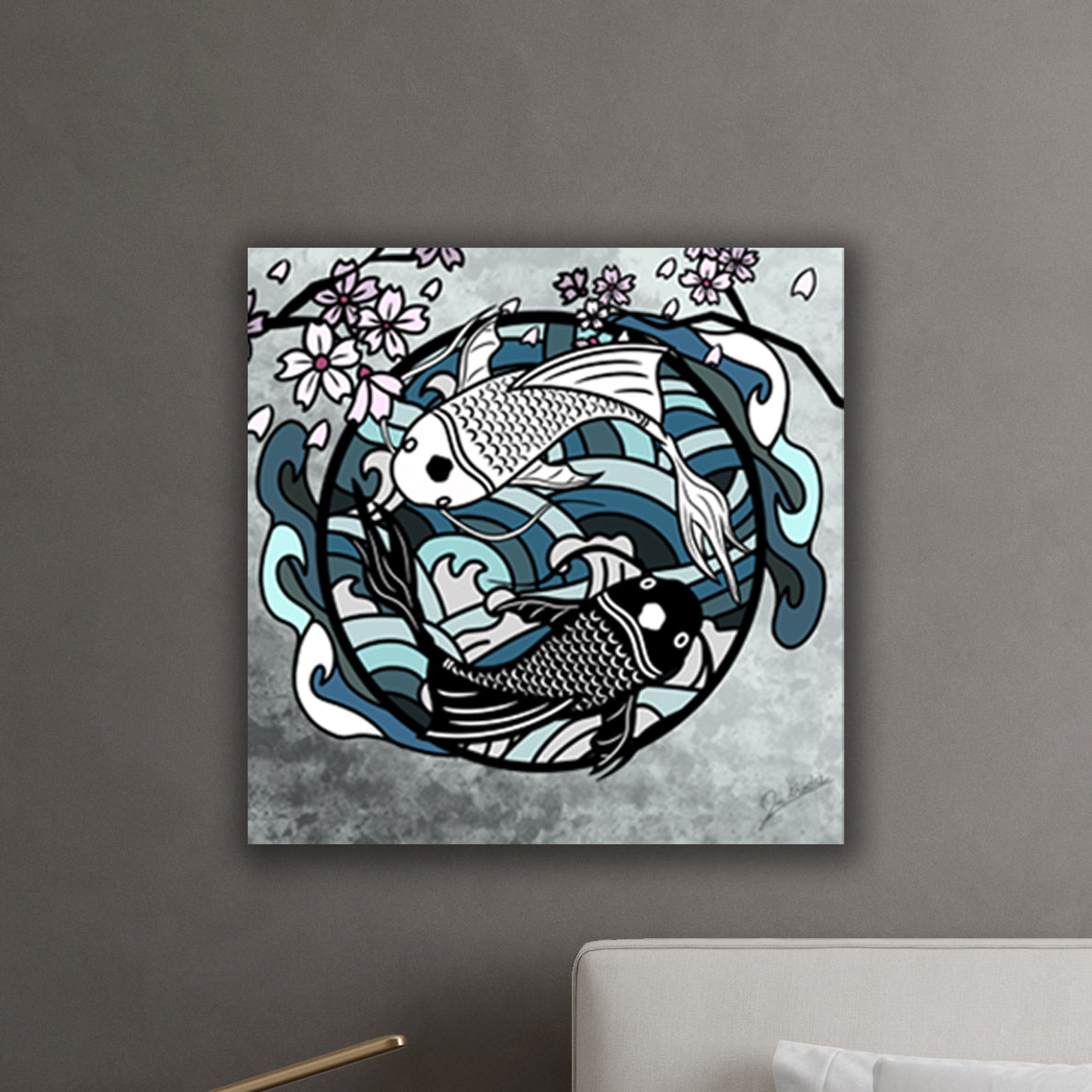 Ethereal Zen Buddha and Koi Fish Art Canvas - Universal Flow – Fusion Idol  Arts